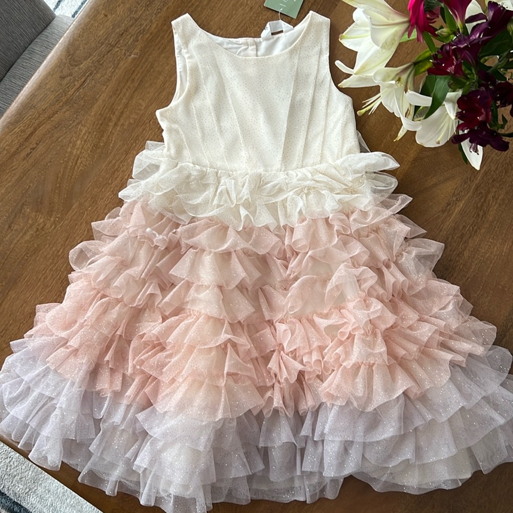 Girls H&M Special Occasion, glitter tulle ombré dress, 6x